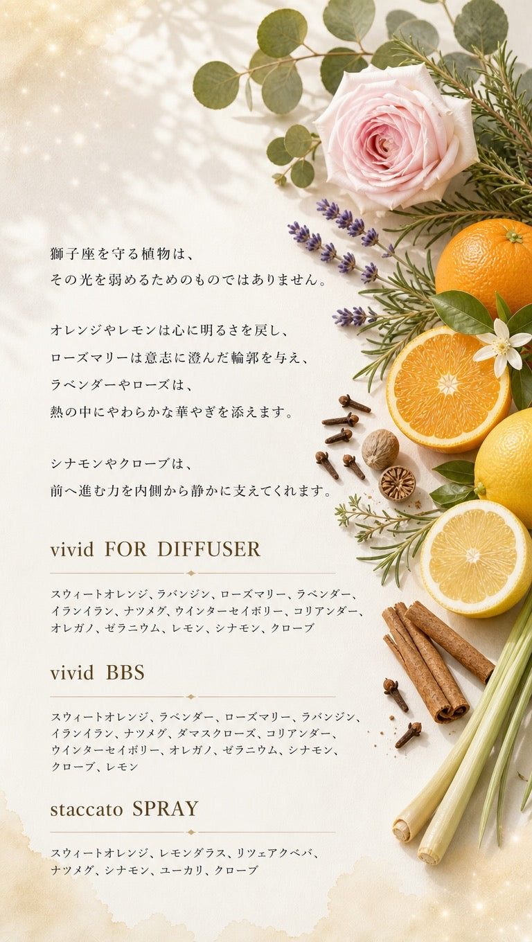 獅子座 ─ 守る植物とbiossentiel製品