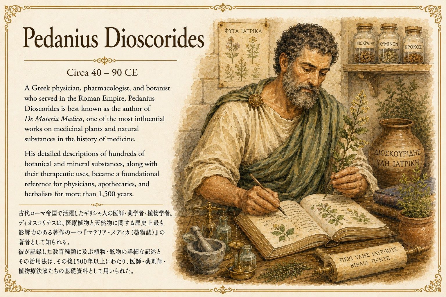 Pedanius Dioscorides ─ Circa 40–90 CE